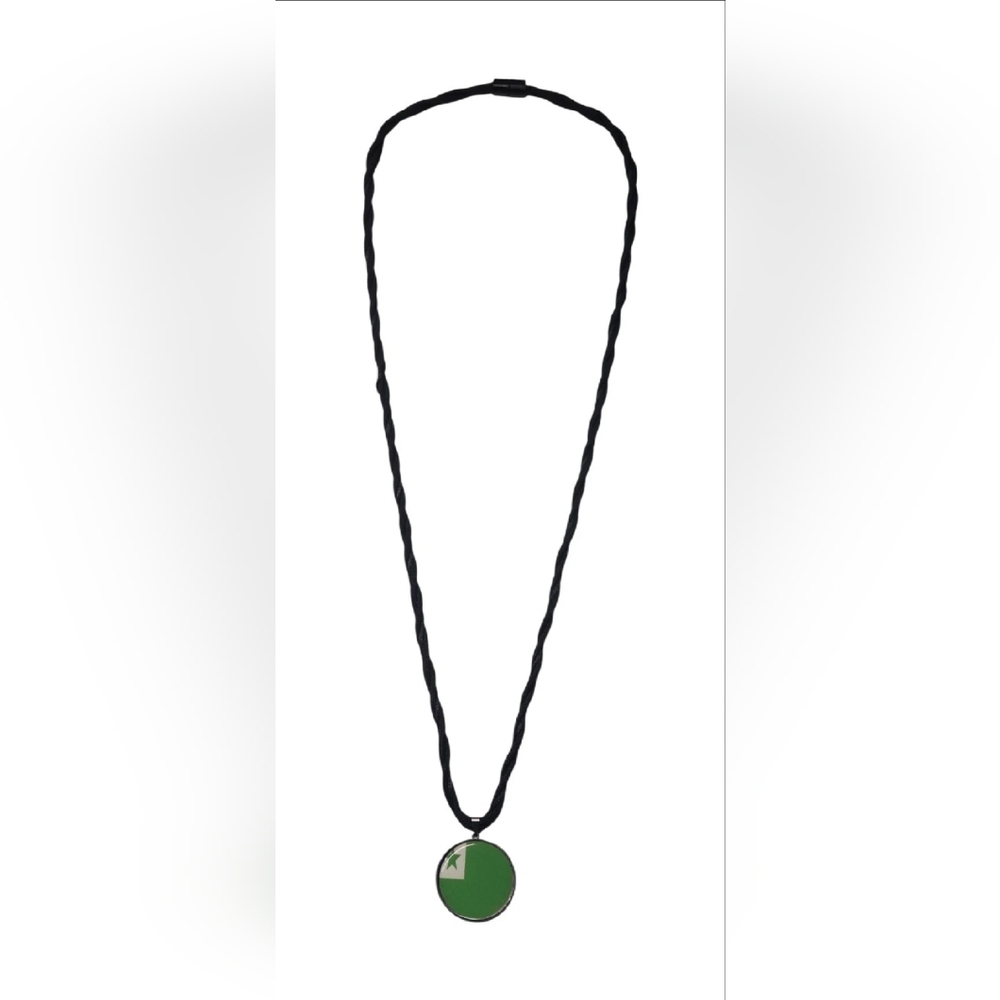 Esperanto Flag Necklace Stainless Steel Pendant